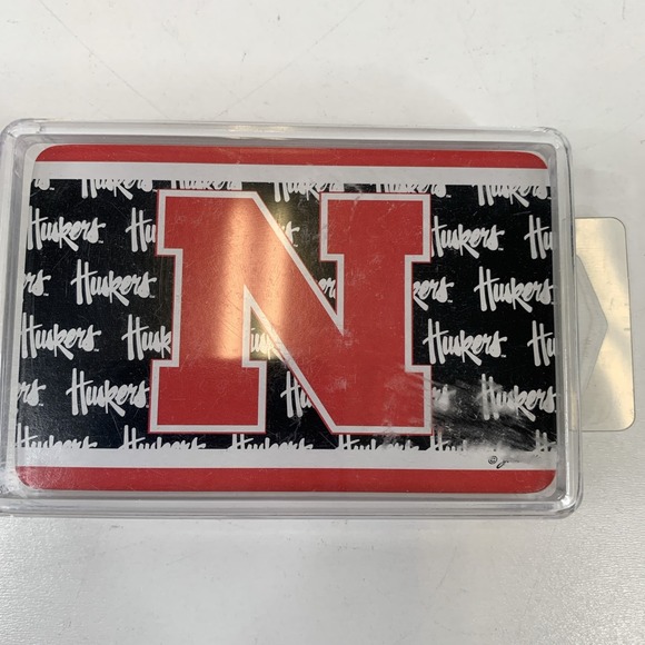 Huskers Playing Cards In Plastic Case - Picture 1 of 5